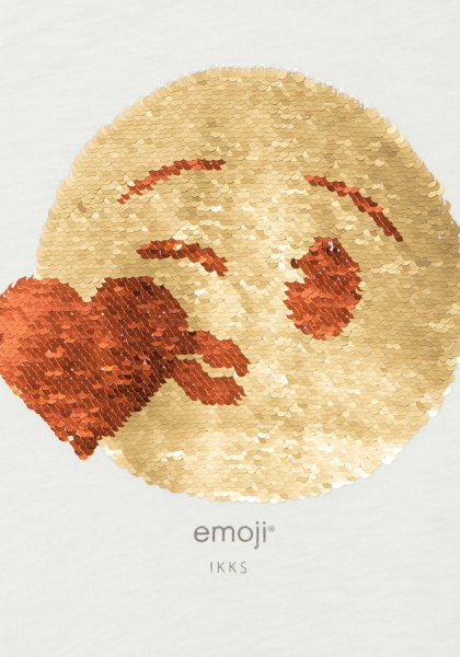 IKKS actua emoji® reversible sequins t-shirt blanc cassé ---NEW---